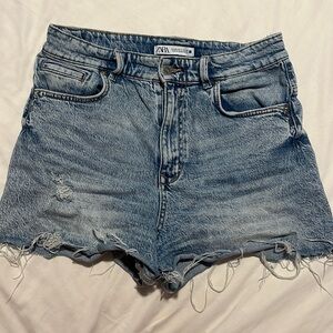 Zara high waist denim shorts
